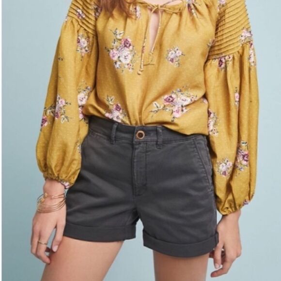 Anthropologie Pants - Anthropologie Relaxed Chino Shorts Gray 27